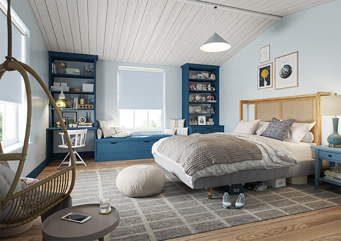 Eighties Shapes, Arctic Blue - Twist&Fit Roller Blind - Image 7